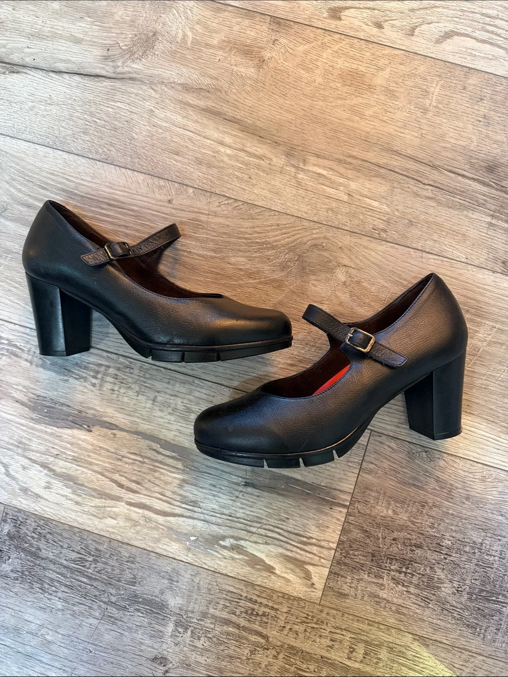 Heeled, Black leather  Mary Jane’s